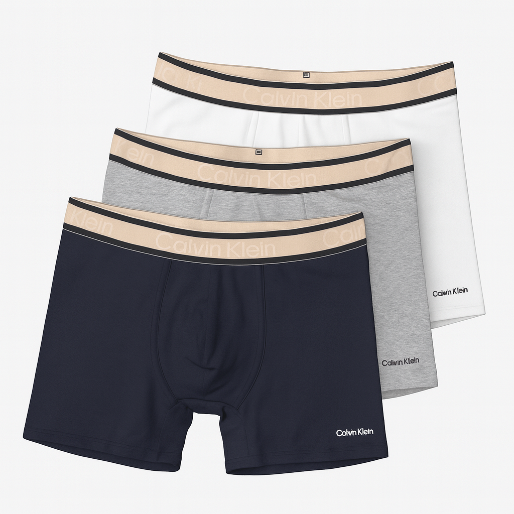 Boxers Calvin Klein Bande Beige - Lot de 5