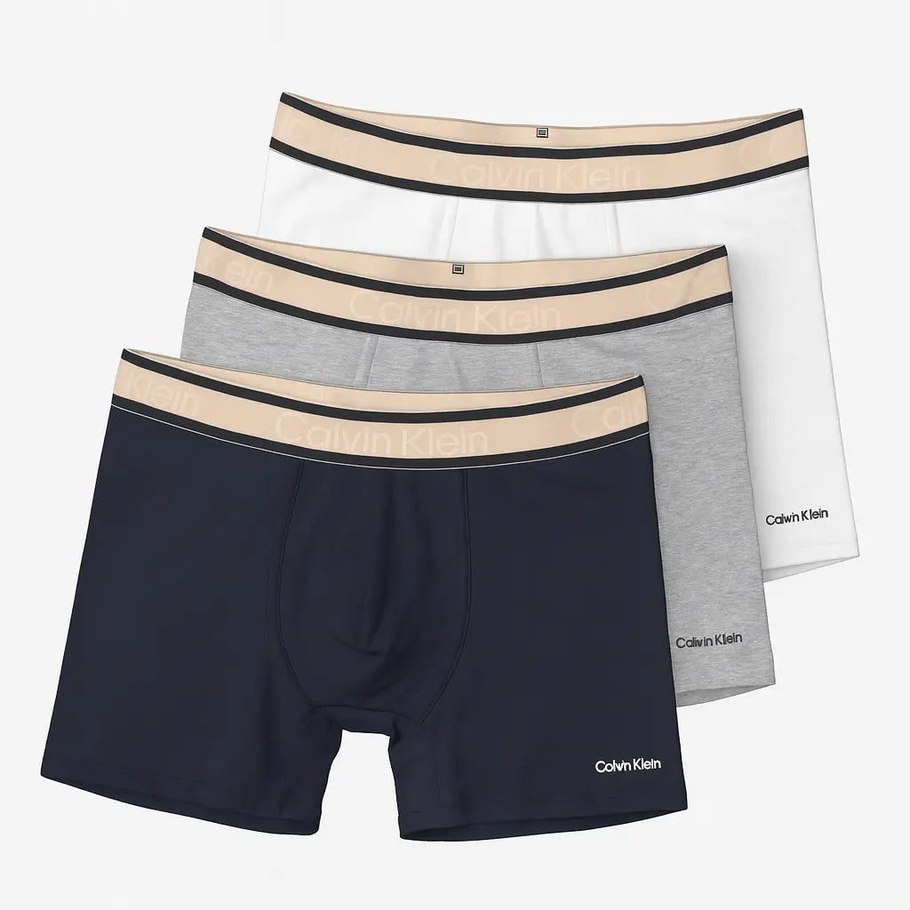 Boxers Calvin Klein Bande Beige - Lot de 5